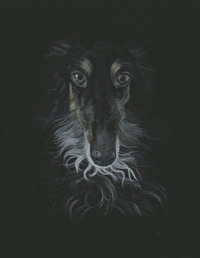 This is a painting of Stella, a stunning borzoi.